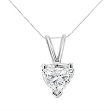 Load image into Gallery viewer, 14K White Gold 1/5 Cttw 3-Prong Set Heart Shaped Solitaire Lab Grown Diamond 18" Pendant Necklace (F-G Color, VS2-SI1 Clarity)