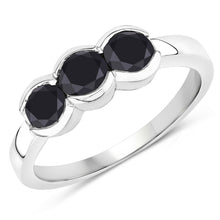 Load image into Gallery viewer, 1.22 Carat Genuine Black Diamond .925 Sterling Silver Ring