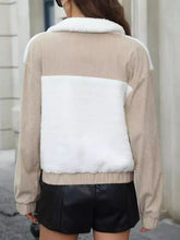 Load image into Gallery viewer, Modern White Contrast Zip-Up Long Sleeve Jacket Trendy & Lightweight Outerwear For Everyday Wear