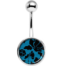 Load image into Gallery viewer, Blue Floral Lace Belly Ring