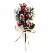 Load image into Gallery viewer, Fake Snow Frost Pine Branch Cone Berry Holly Christmas Tree Christmas Ornament