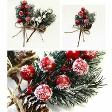Load image into Gallery viewer, Fake Snow Frost Pine Branch Cone Berry Holly Christmas Tree Christmas Ornament