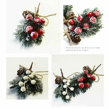 Load image into Gallery viewer, Fake Snow Frost Pine Branch Cone Berry Holly Christmas Tree Christmas Ornament