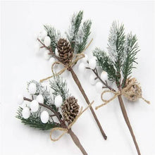 Load image into Gallery viewer, Fake Snow Frost Pine Branch Cone Berry Holly Christmas Tree Christmas Ornament