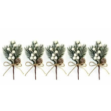 Load image into Gallery viewer, Fake Snow Frost Pine Branch Cone Berry Holly Christmas Tree Christmas Ornament