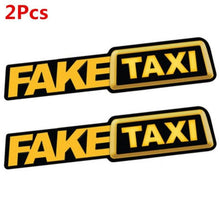 Load image into Gallery viewer, Fake Taxi Sticker Decal Funny Vinyl Car Bumper Funny FAKE TAXI Car Auto Sticker Fake Taxi Decal Self Adhesive Vinyl Universal Car Fake Taxi Reflective Window Vehicle Body Sticker Decal Auto Accessories