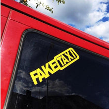 Load image into Gallery viewer, Fake Taxi Sticker Decal Funny Vinyl Car Bumper Funny FAKE TAXI Car Auto Sticker Fake Taxi Decal Self Adhesive Vinyl Universal Car Fake Taxi Reflective Window Vehicle Body Sticker Decal Auto Accessories