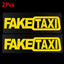 Load image into Gallery viewer, Fake Taxi Sticker Decal Funny Vinyl Car Bumper Funny FAKE TAXI Car Auto Sticker Fake Taxi Decal Self Adhesive Vinyl Universal Car Fake Taxi Reflective Window Vehicle Body Sticker Decal Auto Accessories