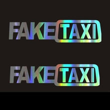 Load image into Gallery viewer, Fake Taxi Sticker Decal Funny Vinyl Car Bumper Funny FAKE TAXI Car Auto Sticker Fake Taxi Decal Self Adhesive Vinyl Universal Car Fake Taxi Reflective Window Vehicle Body Sticker Decal Auto Accessories