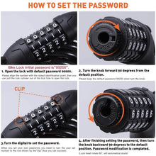 Load image into Gallery viewer, Famistar 4 Feet 5 Digit Resettable Combination Coiling Bike Chain Lock