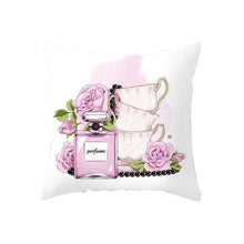 Load image into Gallery viewer, Fancy Theme Pillow Cover Hand Painted Flowers Camera Super Soft Chair Cushion Cover For Home Decoration Pink Flowers Digital Print Pillow Cover Queen Cushion Cover Book Vase Decor Throw Pillow Case Fancy Theme Decorative Accent Pillow 45X45cm