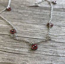 Load image into Gallery viewer, 14G 5/8 Red Monster Fang Halloween Dangle Nipple Chain