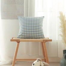 Load image into Gallery viewer, Farmhouse Plaid Striped Linen Cotton Pillow Covers Outdoor Plaid Square Pillow Cushion Case Cotton Linen Throw Pillow Covers Sofa Chair Decorative Cotton Cushions Cover Red Green Blue Pillowcase