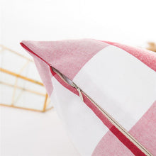 Load image into Gallery viewer, Farmhouse Plaid Striped Linen Cotton Pillow Covers Outdoor Plaid Square Pillow Cushion Case Cotton Linen Throw Pillow Covers Sofa Chair Decorative Cotton Cushions Cover Red Green Blue Pillowcase