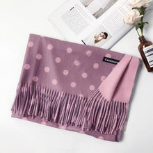 Load image into Gallery viewer, Fashion Autumn Winter Warm High Quality Long Soft Cashmere Hijabs Scarves Dot Pattern Tassels Elegant Thicken Wrap Shawl Ladies Lightweight Escharpe Soft Wool Cashmere Muffler For Women