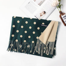 Load image into Gallery viewer, Fashion Autumn Winter Warm High Quality Long Soft Cashmere Hijabs Scarves Dot Pattern Tassels Elegant Thicken Wrap Shawl Ladies Lightweight Escharpe Soft Wool Cashmere Muffler For Women