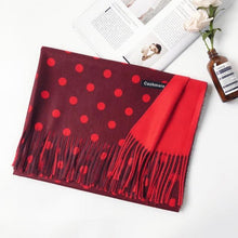 Load image into Gallery viewer, Fashion Autumn Winter Warm High Quality Long Soft Cashmere Hijabs Scarves Dot Pattern Tassels Elegant Thicken Wrap Shawl Ladies Lightweight Escharpe Soft Wool Cashmere Muffler For Women
