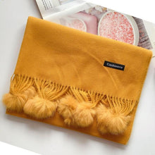 Load image into Gallery viewer, Fashion Autumn Winter Warm High Quality Long Soft Cashmere Hijabs Scarves Dot Pattern Tassels Elegant Thicken Wrap Shawl Ladies Lightweight Escharpe Soft Wool Cashmere Muffler For Women