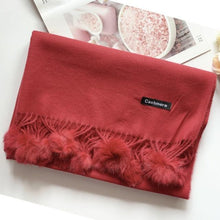 Load image into Gallery viewer, Fashion Autumn Winter Warm High Quality Long Soft Cashmere Hijabs Scarves Dot Pattern Tassels Elegant Thicken Wrap Shawl Ladies Lightweight Escharpe Soft Wool Cashmere Muffler For Women