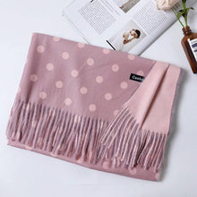 Load image into Gallery viewer, Fashion Autumn Winter Warm High Quality Long Soft Cashmere Hijabs Scarves Dot Pattern Tassels Elegant Thicken Wrap Shawl Ladies Lightweight Escharpe Soft Wool Cashmere Muffler For Women