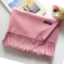Load image into Gallery viewer, Fashion Autumn Winter Warm High Quality Long Soft Cashmere Hijabs Scarves Dot Pattern Tassels Elegant Thicken Wrap Shawl Ladies Lightweight Escharpe Soft Wool Cashmere Muffler For Women