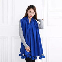 Load image into Gallery viewer, Fashion Autumn Winter Warm High Quality Long Soft Cashmere Hijabs Scarves Dot Pattern Tassels Elegant Thicken Wrap Shawl Ladies Lightweight Escharpe Soft Wool Cashmere Muffler For Women