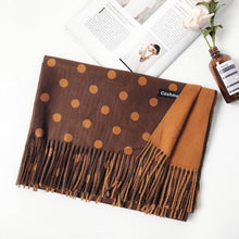 Load image into Gallery viewer, Fashion Autumn Winter Warm High Quality Long Soft Cashmere Hijabs Scarves Dot Pattern Tassels Elegant Thicken Wrap Shawl Ladies Lightweight Escharpe Soft Wool Cashmere Muffler For Women