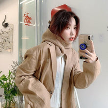 Load image into Gallery viewer, Fashion Balaclava Shawl Women Winter Hat Soft Knitted Hooded Neck Collar Cap Beanie Hat Warm Scarf Unisex Bonnet Hooded Scarf Hat Face Hooded Cowl Neckerchief with Drawstring Soft Balaclava Pullover Knitted Beanie for Adults Men Women Ski Caps