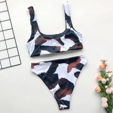 Load image into Gallery viewer, Fashion Bikini Set Bikinis Stripes Lace Up String Two-Piece Swimsuit Mini Bikini Swimwear Padded Two Piece Triangle Bikini Set Summer Breathable Beach Swimsuits For Women