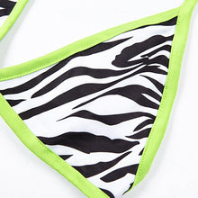 Load image into Gallery viewer, Fashion Bikini Set Bikinis Stripes Lace Up String Two-Piece Swimsuit Mini Bikini Swimwear Padded Two Piece Triangle Bikini Set Summer Breathable Beach Swimsuits For Women