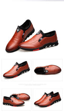Load image into Gallery viewer, Fashion Black Men's Popular Casual Flat Shoes Outdoor Soft Soled Travel Sneakers Leather Business Non Slip Breathable Sneakers Loafers Comfort Walking Shoes For Business Work Office