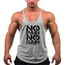 Load image into Gallery viewer, Fashion Bodybuilding Cotton Gym Sleeveless Shirt Men Fitness Vest Modern Singlet Sportswear Workout Tank Top Gym Mens Back Tank Top Vest Muscle Fashion Stringer Clothing Bodybuilding Singlets Fitness Workout Sleeveless Sports Shirt