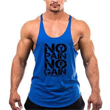 Load image into Gallery viewer, Fashion Bodybuilding Cotton Gym Sleeveless Shirt Men Fitness Vest Modern Singlet Sportswear Workout Tank Top Gym Mens Back Tank Top Vest Muscle Fashion Stringer Clothing Bodybuilding Singlets Fitness Workout Sleeveless Sports Shirt