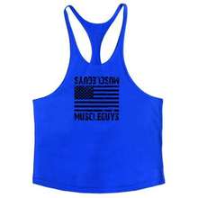 Load image into Gallery viewer, Fashion Bodybuilding Cotton Gym Sleeveless Shirt Men Fitness Vest Modern Singlet Sportswear Workout Tank Top Gym Mens Back Tank Top Vest Muscle Fashion Stringer Clothing Bodybuilding Singlets Fitness Workout Sleeveless Sports Shirt