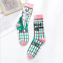 Load image into Gallery viewer, Fashion Colorful Print Socks Women Mushroom Spring Woman Socks Cotton Socks For Women Cotton Men's and Women's Printed Funky Socks - Unisex Mid Crew Length Breathable Pure Cotton Super Soft Quirky Prints Socks
