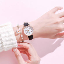 Load image into Gallery viewer, Fashion Girls Quartz Watches Bracelet Set Luminous Dial Watch Women Casual Leather Female Wrist Watch Leather Band Thin Minimalist Casual Simple Dress Quartz Analog Watch