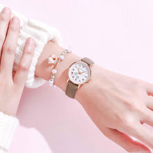 Load image into Gallery viewer, Fashion Girls Quartz Watches Bracelet Set Luminous Dial Watch Women Casual Leather Female Wrist Watch Leather Band Thin Minimalist Casual Simple Dress Quartz Analog Watch