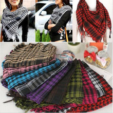 Load image into Gallery viewer, Fashion Latest Women Men Arab Shemagh Keffiyeh Palestine Scarf Shawl Wrap Scarves Keffiyeh Man Wrap Bandana Shemagh Military Scarf plaid Islamic Airsoft Muslim Multifunction Tactical Arabic Hijab Palestine Women Men Scarf