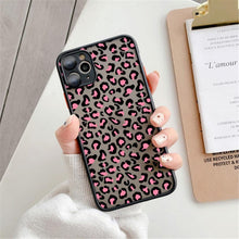 Load image into Gallery viewer, Fashion Leopard Pattern Case For iPhone 13 14 Pro MaxXS Max XR X Shockproof Cover Clear Bumper Women Girl Phone Case Cover with Black Leopard Print Designed for iPhone