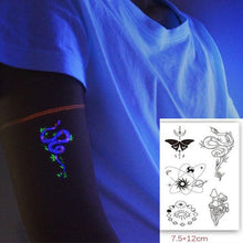 Load image into Gallery viewer, Fashion Luminous Sticker Tattoos Waterproof Temporary Different Luxury Tattoos For Womens Mens Kids