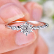 Load image into Gallery viewer, Fashion Luxury 925 Sterling Silver Snowflake Ring - 2021 Trending Fashion Jewelry for women Wedding Band Ring Promise Love Engagement Rings