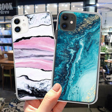 Load image into Gallery viewer, Fashion Marble Pattern Phone Case For iPhone 13 12 11 Pro Max 7 8 6 6S Plus X XR XS Max 12Mini 5 5S SE Cute Soft TPU Cover Full Body Protection with Raised Bezel