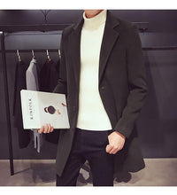 Load image into Gallery viewer, Fashion Men Casual Coat Luxury Business Trench Coat Men's Unique Style Coats Jackets Classic Windproof Simple Overcoat Long Oversized Coat Jacket