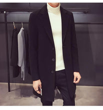 Load image into Gallery viewer, Fashion Men Casual Coat Luxury Business Trench Coat Men's Unique Style Coats Jackets Classic Windproof Simple Overcoat Long Oversized Coat Jacket