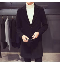 Load image into Gallery viewer, Fashion Men Casual Coat Luxury Business Trench Coat Men's Unique Style Coats Jackets Classic Windproof Simple Overcoat Long Oversized Coat Jacket