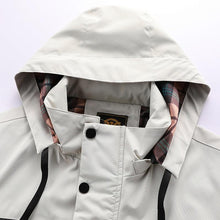 Load image into Gallery viewer, Fashion Men Casual Windbreaker Jacket Hooded Jacket Man Waterproof Outdoor Soft Men's Waterproof Windproof Jackets Breathable Snow Jacket With Hood Modern Winter Clothing Warm Thick Jacket For Outdoor