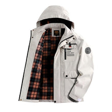 Load image into Gallery viewer, Fashion Men Casual Windbreaker Jacket Hooded Jacket Man Waterproof Outdoor Soft Men's Waterproof Windproof Jackets Breathable Snow Jacket With Hood Modern Winter Clothing Warm Thick Jacket For Outdoor