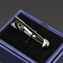 Load image into Gallery viewer, Fashion Metal Men Tie Clip Golden Musical Instrument Shape Simple Bar Clasp Luxury Fashion Necktie Tie Clips Bar Variety Pattern Mens Suit Wedding Gift Unique Tie Clip