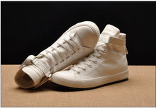 Load image into Gallery viewer, Fashion New Mens Light Breathable Canvas Casual Black White High Top Solid Color Sneakers Shoes Vulcanized Mens Sports Walking Jogging Non Slip Athletic Sneakers