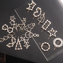 Load image into Gallery viewer, Fashion Pearl Hair Clip Women Girls Elegant Design Triangular Star Round Hairpin Barrette Hair Pins Ponytail Gorgeous Hair Accessories For Women